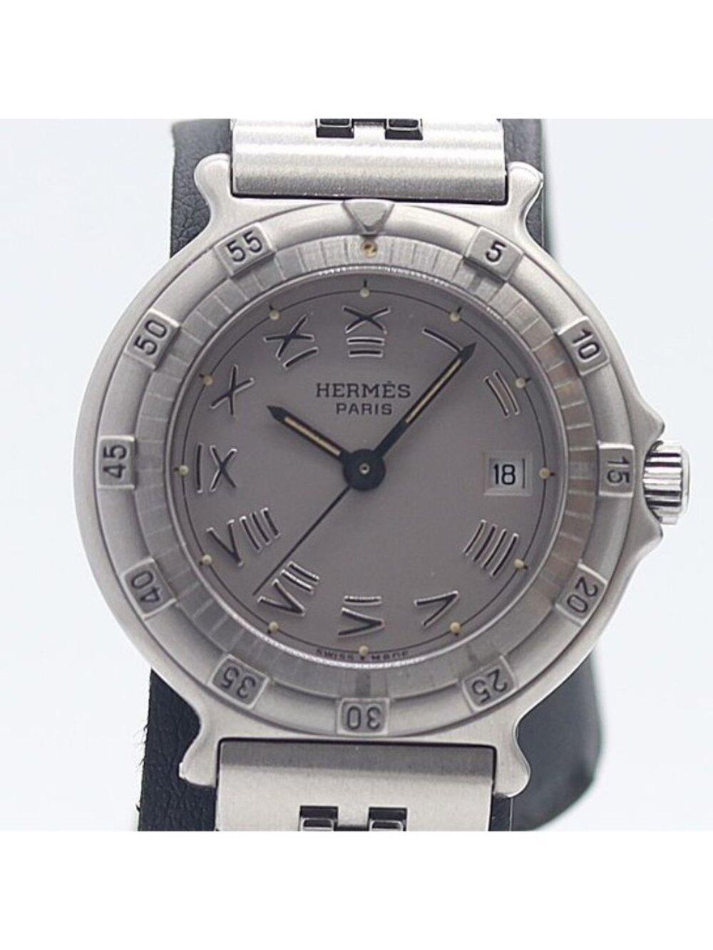 Hermes Clipper Date Gray Dial Watch